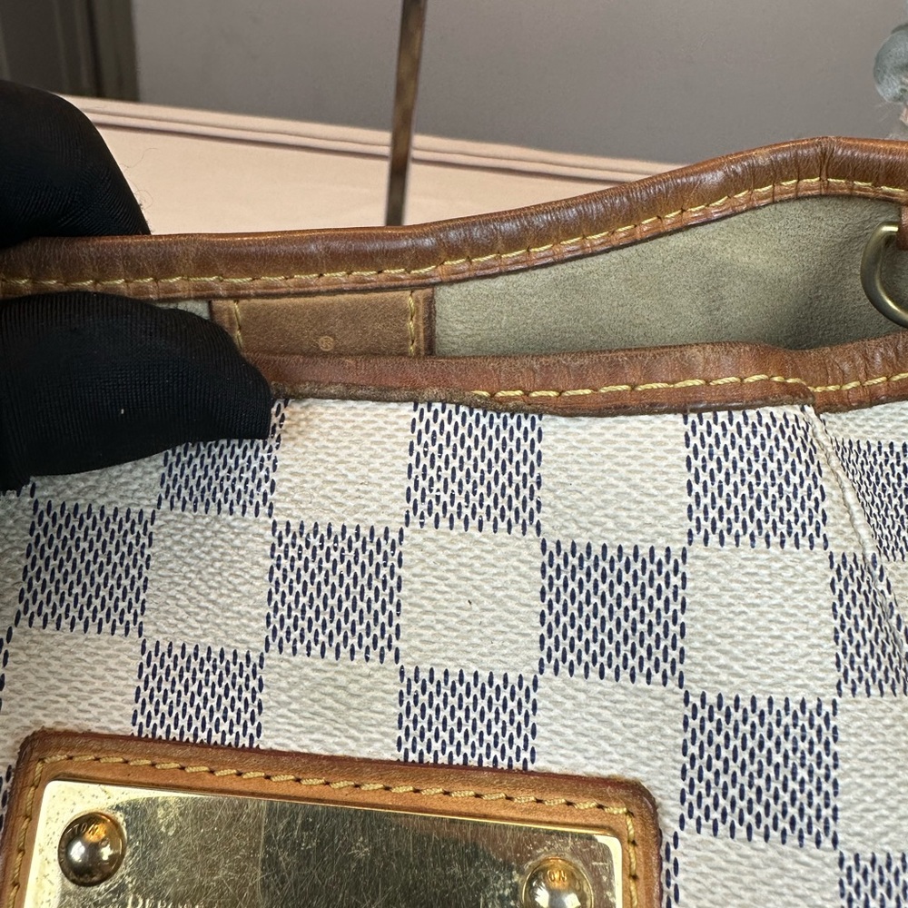 Louis Vuitton Damier Azur Canvas Tote with Tan Trim and Gold Hardware - Picture 10 of 15